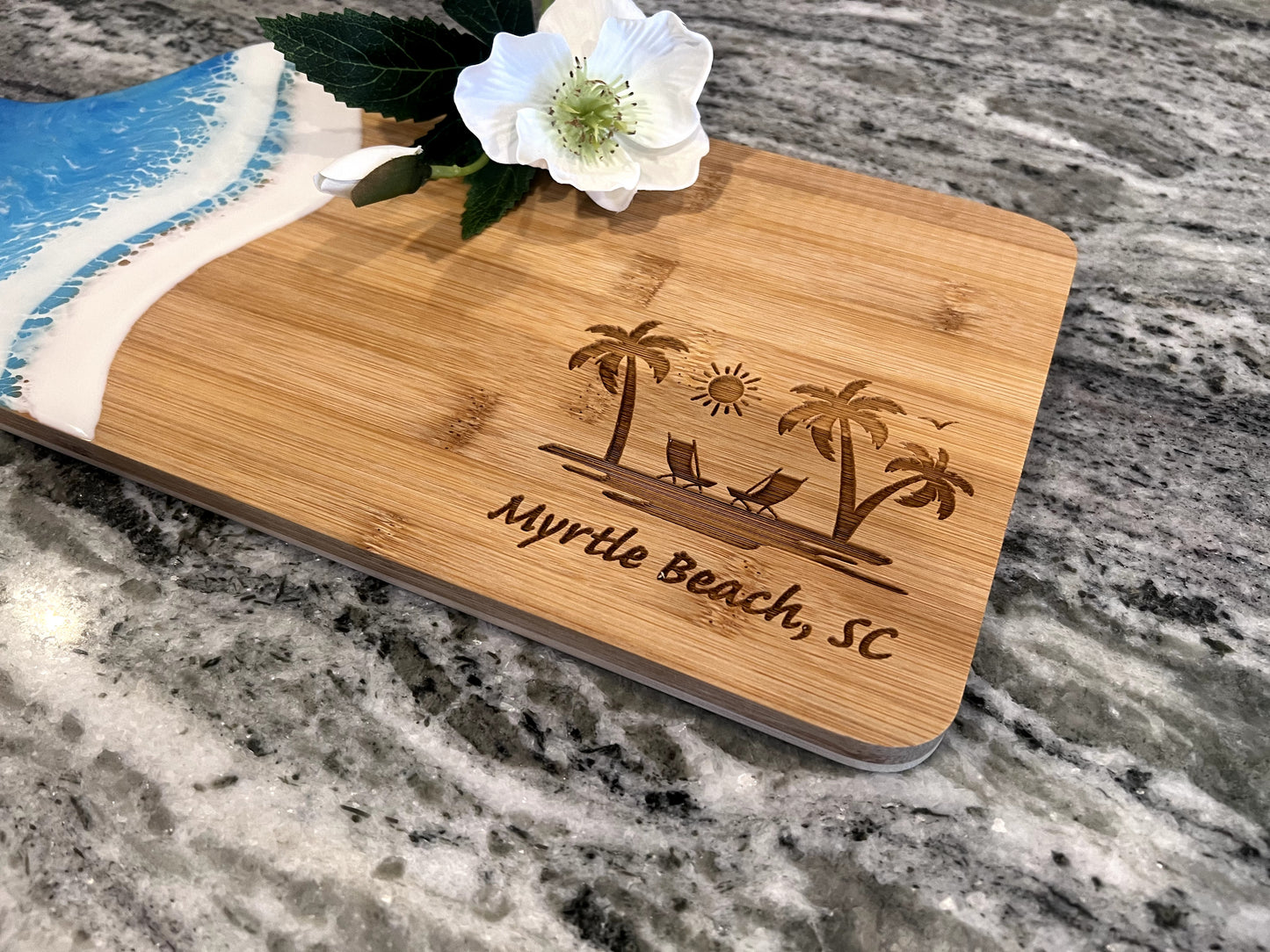 Myrtle Beach Ocean Design Bamboo Cutting Board