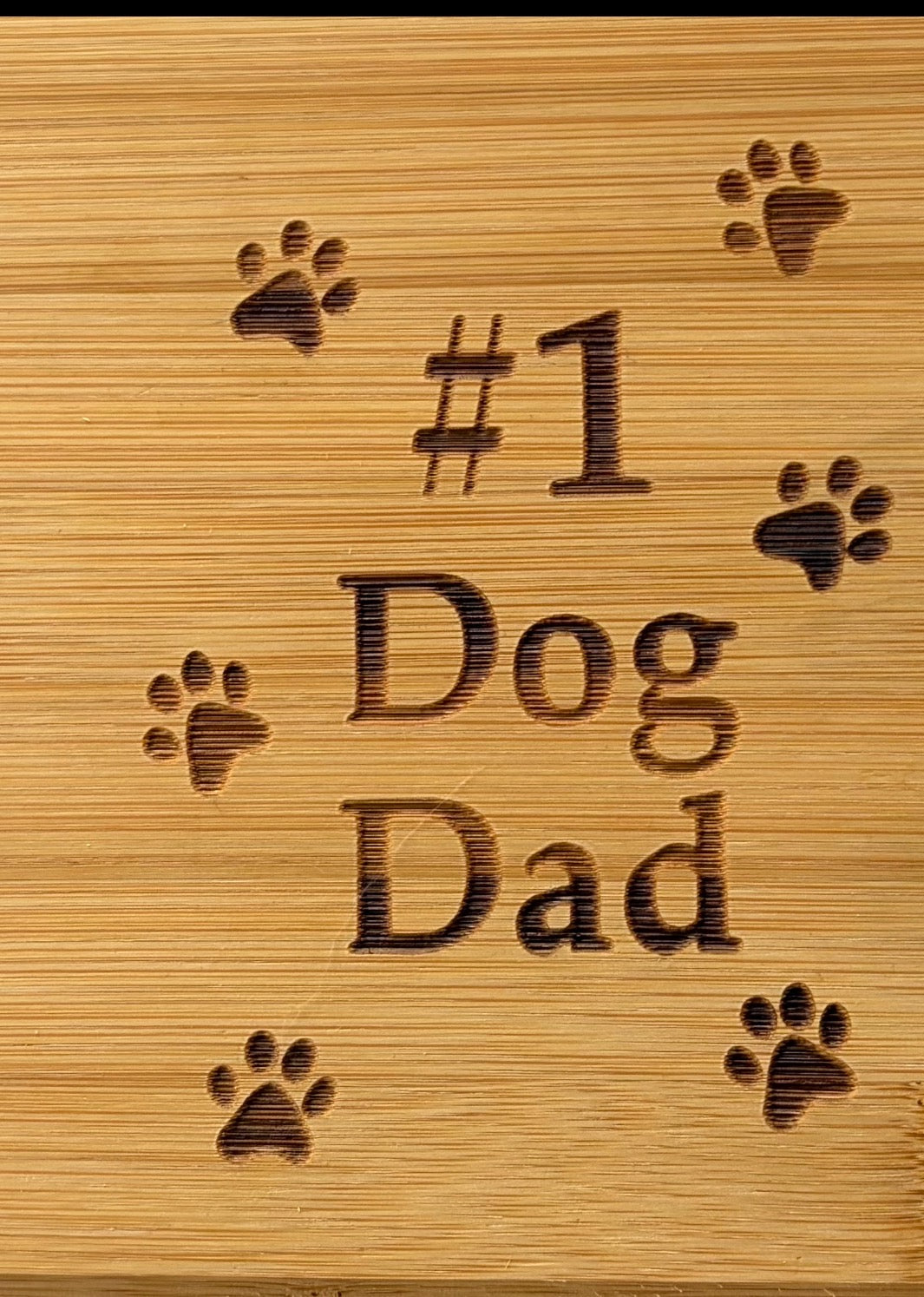 Laser engraved bamboo cutting board