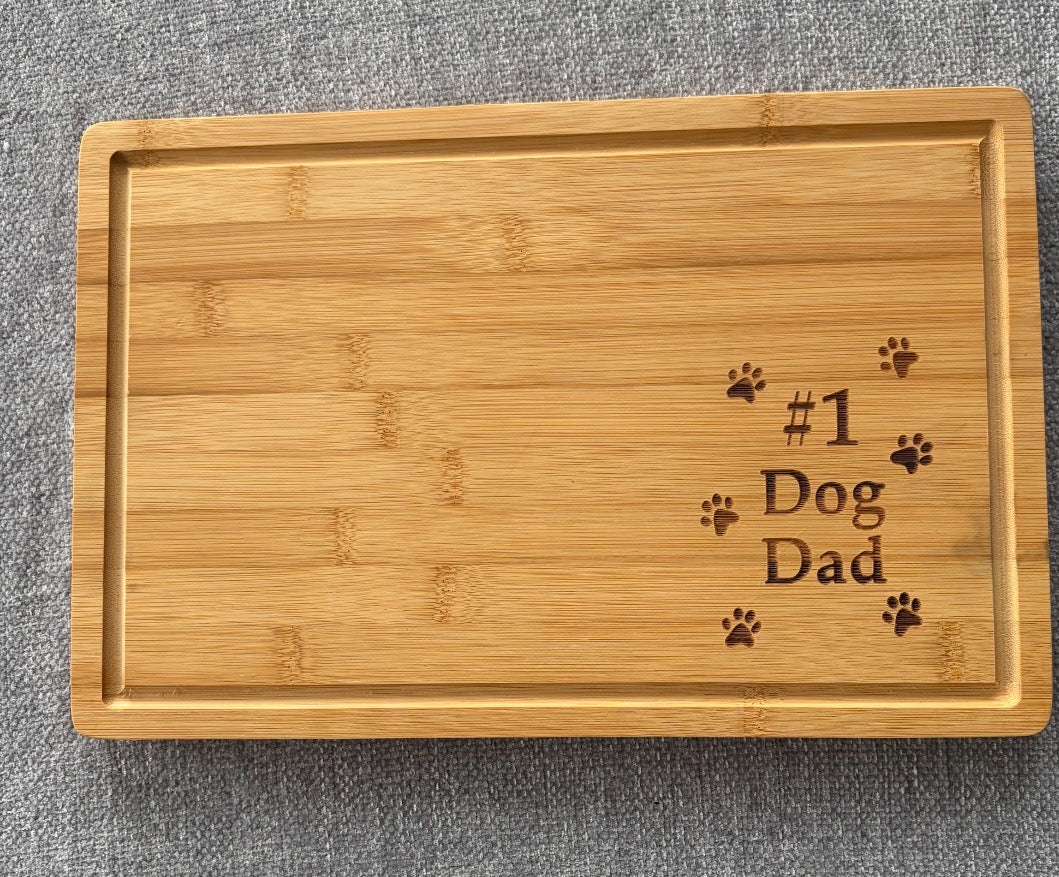 Laser engraved bamboo cutting board
