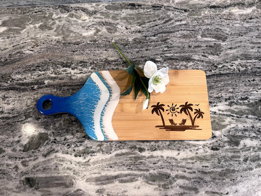 Beachy Ocean Bamboo Cutting Board