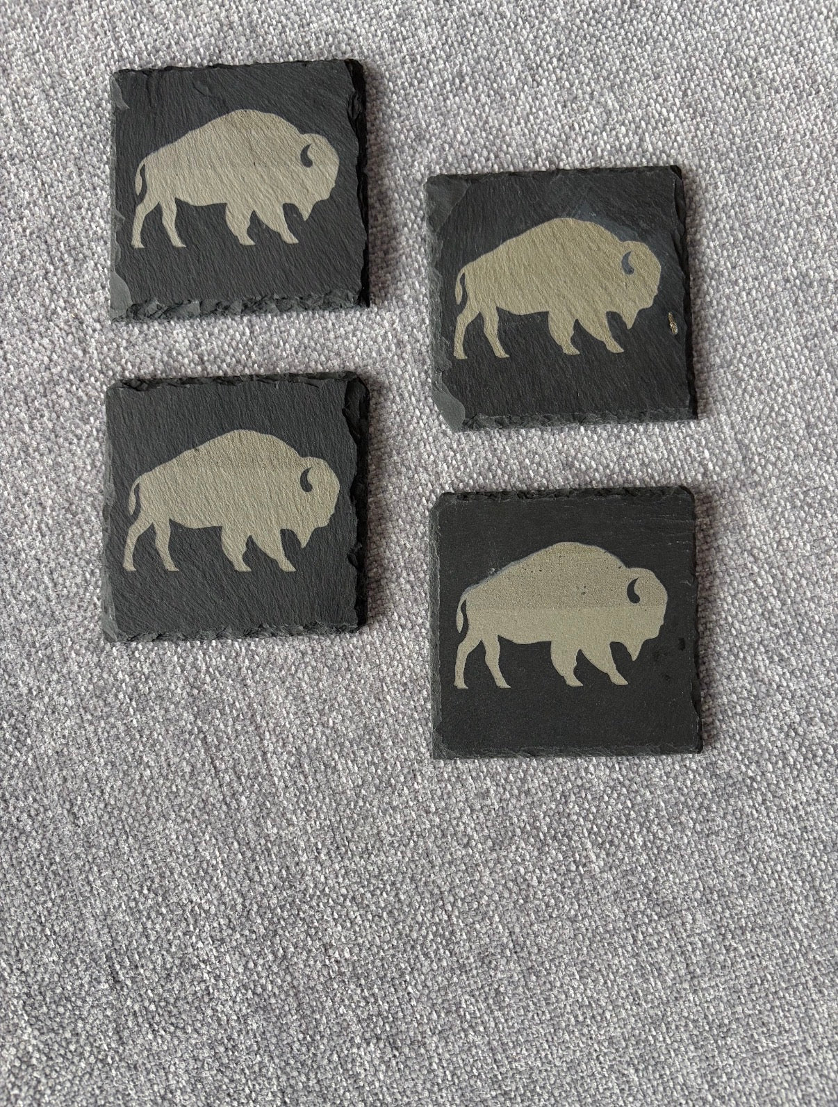 Laser engraved slate coasters