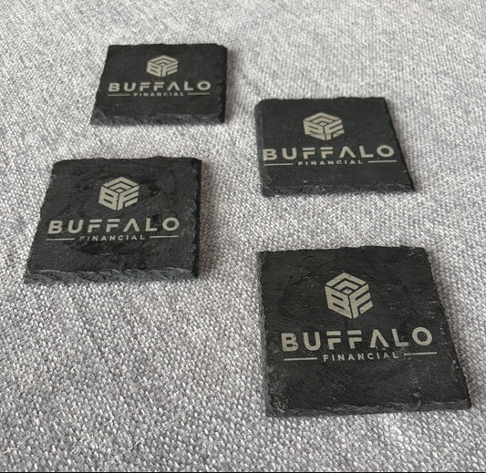 Premium laser engraved slate coasters