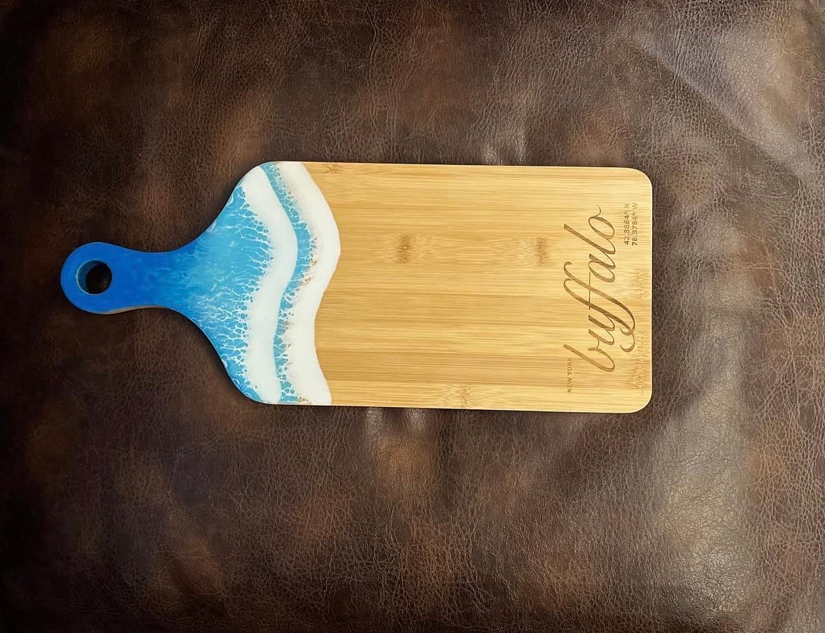 Beautifully Engraved Epoxy Cutting Board